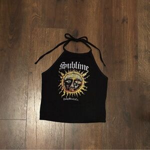 Tilly’s Sublime cropped halter top. Size small.
